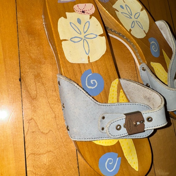 DR SCHOLLS WOODEN SANDALS SIZE 10 WOMENS vintage - Picture 2 of 6